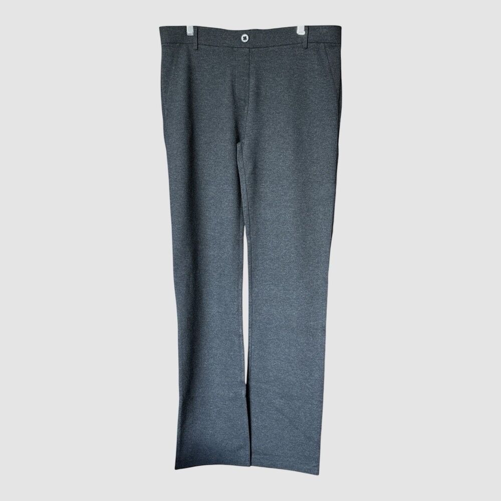 Betabrand Women's Straight Leg Pants Size XL Long Dark Gray Classic Business